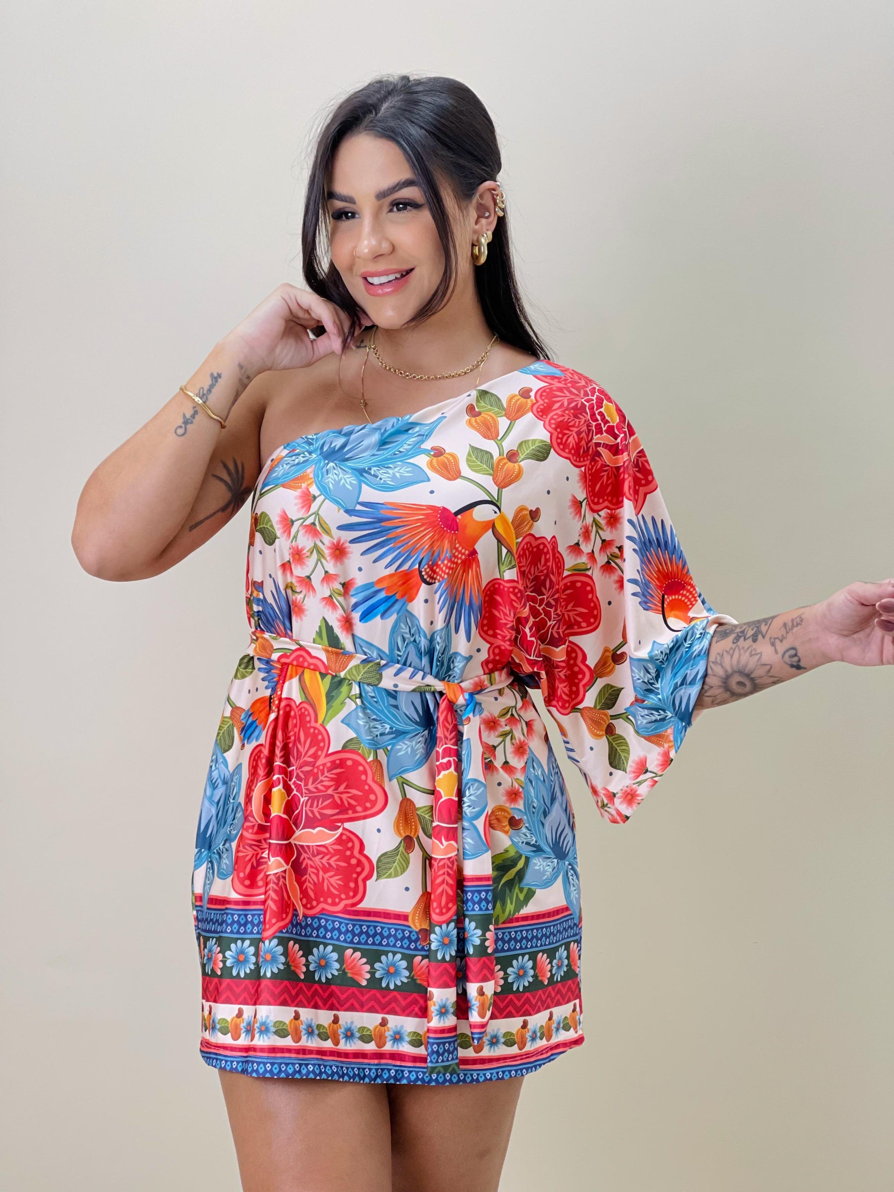 Vestido Lana Araras Tropicais
