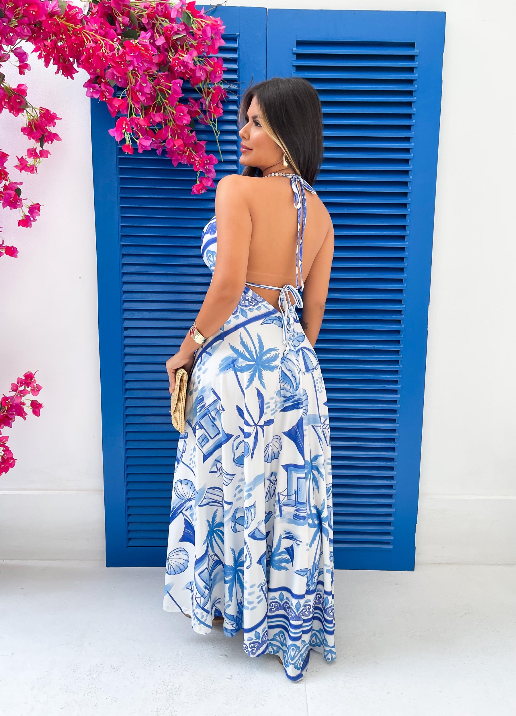 Vestido Bela Longo Brisa Oceânica